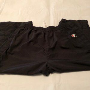 Vintage Champion Tearaway Pants Black Large